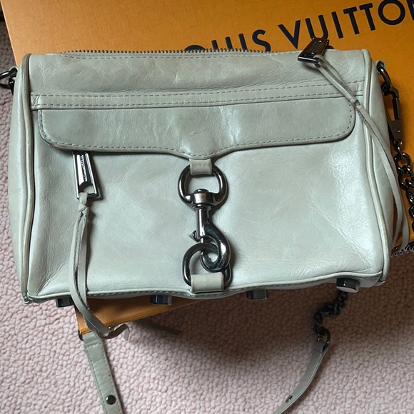Rebecca Minkoff Crossbody Shoulder Bag Putty Gray Silver - Picture 5 of 6